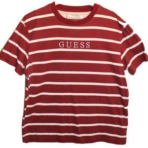 Guess Originals Red/White Striped Shirt Size Large